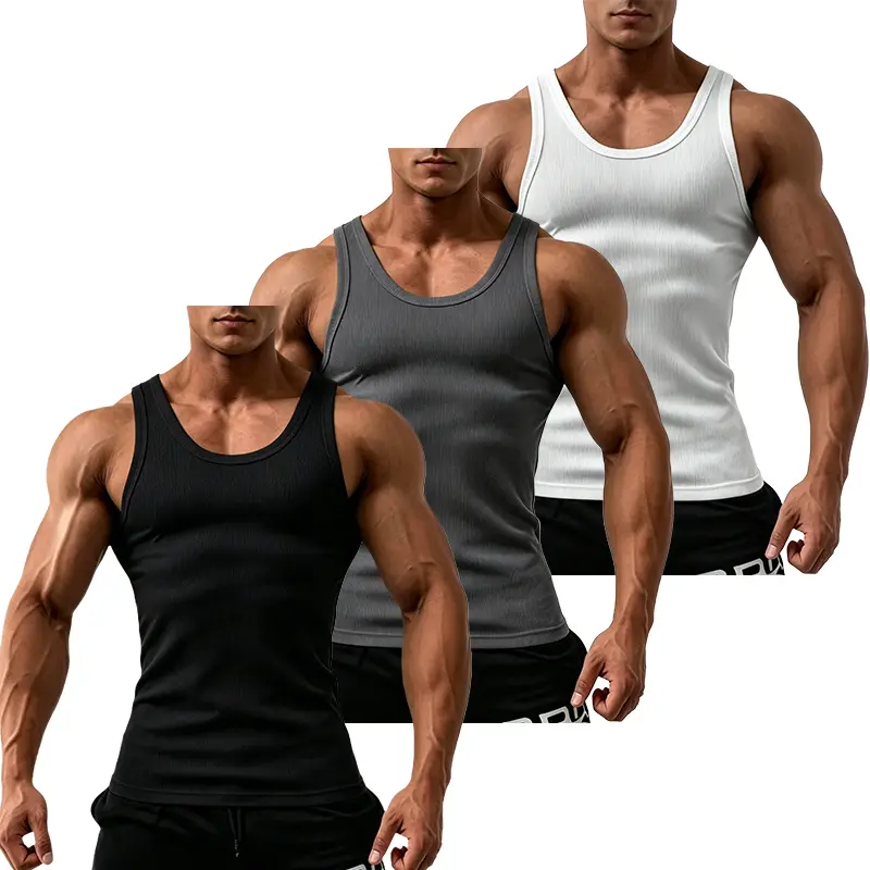 3-Pack Men’s Breathable Crew Neck Solid Color Tank Tops – Quick-Dry Sports Tanks, Regular Fit, Suitable for Gym, Basketball, Running, Outdoor Workouts, and More – Lightweight, Ideal for Everyday and Casual Wear