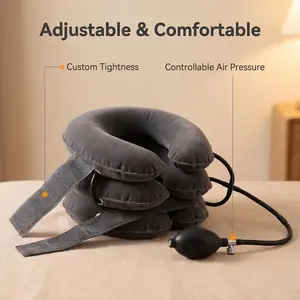 Cervical Neck Traction Device for Instant Neck Pain Relief - Inflatable & Adjustable Neck Stretcher Neck Support Brace, Neck Traction Pillow for Home Use Neck Decompression