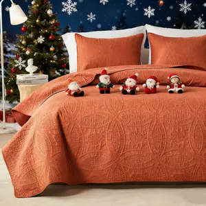 King Queen Quilt Bedding Set, Modern Coin Pattern Bedspreads Set for All Seasons, Soft And Cozy Quilt Set for Bedroom Decor, Christmas Gift,Halloween Giftr,3 Piece(1 Quilt,2 Pillow Shams)