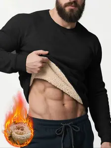 Men's Thermal Warm Sweater, Loose Long Sleeves, Ribbed Cuffs & Hem, Thick Winter Casual Wear for Men, Ideal for Cold Weather