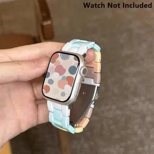 Fashion Colorful Resin Watch Band (Band Only), Replacement Watch Band, Smartwatch Strap for iWatch Series 8 7 6 5 4 3, Smart Watch Accessories, Wearable