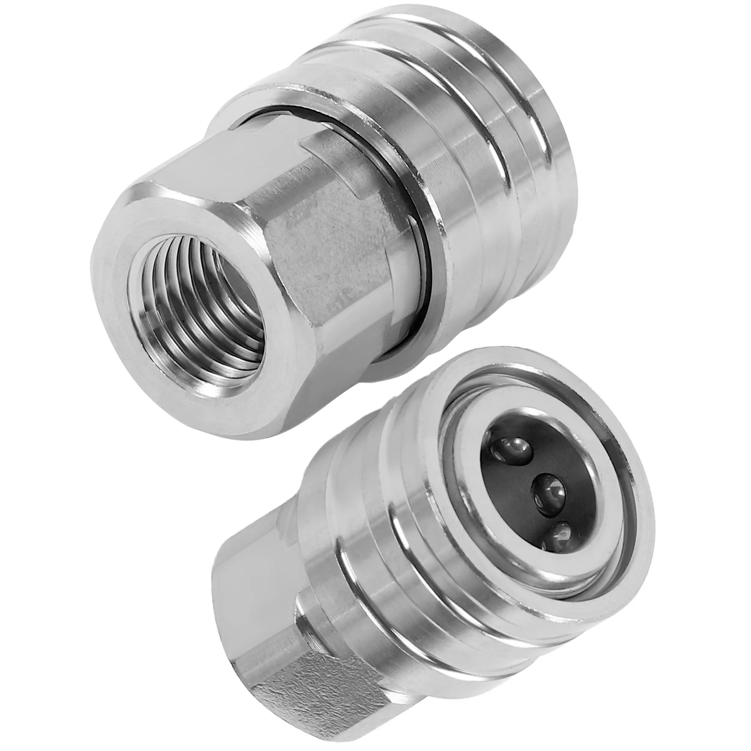 JOEJET 2 Pack 1/4 in Stainless Steel Pressure Washer Quick Connect Fittings - 1/4" Quick Disconnect Socket to NPT Female Coupler, Leakproof Lock, Easy Connect 5000 PSI Durable Adapter for Pressure Washing Guns