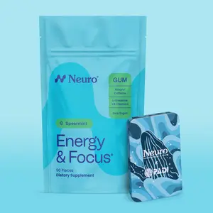 PADI Tin x Neuro Spearmint Energy & Focus Gum Bundle (90 Pieces) with Exclusive PADI Tin - Sugar Free with Natural Caffeine, L-theanine, Vitamin B12 & Vitamin B6