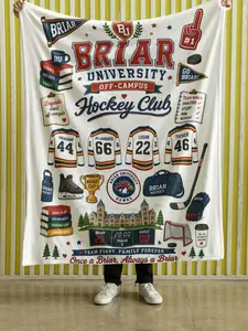 Briar University Blanket | Off-Campus Series Book Merch | Fictional Hockey Boyfriends Fan Art Throw | Soft Plush Fleece Blanket for Couch and Bed | Cute Cozy Reading Room Decor Gift for Romance Readers