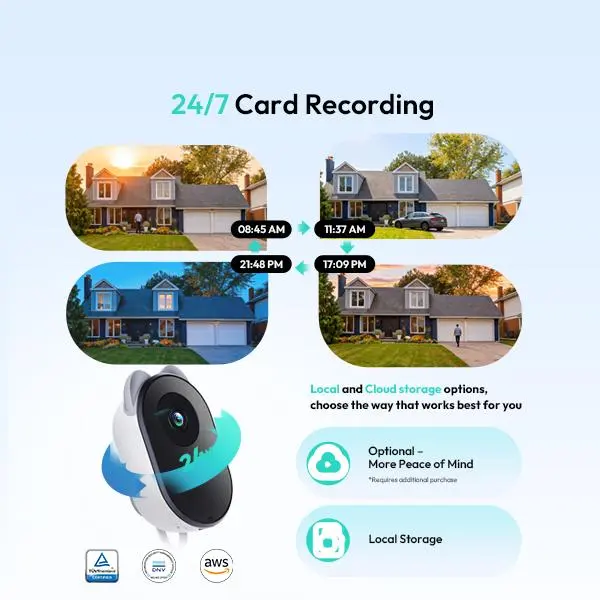 BOTSLAB 4MP Dual-Lens Wireless Indoor Window Camera - No-Drill Smart Gadget, 2560 x 1440 TrueColor Night Vision, Anti-Glare, AI Detect, 24/7 Recording, App Alerts, 5GHz-2.4GHz Wi-Fi, Easy Install, Door Glass Fit, Security Systems, Window Cameras For Home