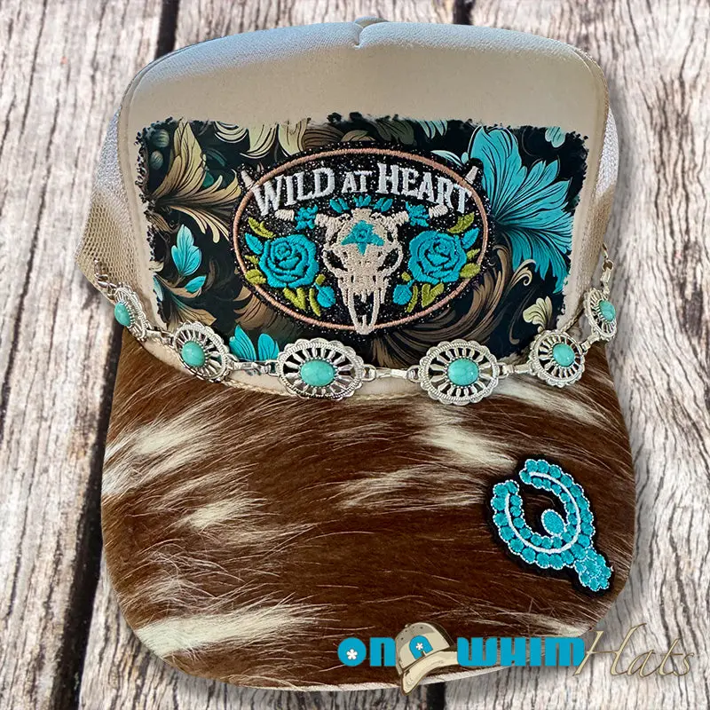 Country Girl Handmade Trucker Hat with Genuine Cowhide Brim