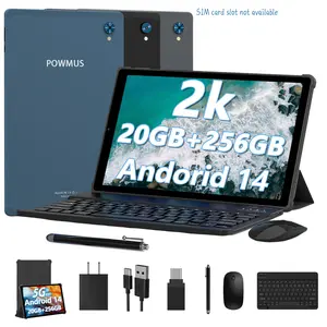 10 inch Android 14 Tablet Set - 2000x1200 HD, 20G RAM (8+12), 256G ROM (Expandable to 2TB), Octa-Core, Dual Cameras (5MP Front + 13MP Rear), Bluetooth, WiFi 6, 8000mAh Battery + Tablet Case, Keyboard, Mouse, & Pen Included