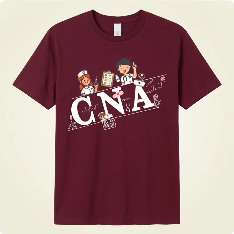 Unisex Burgundy CNA Graphic T-Shirt