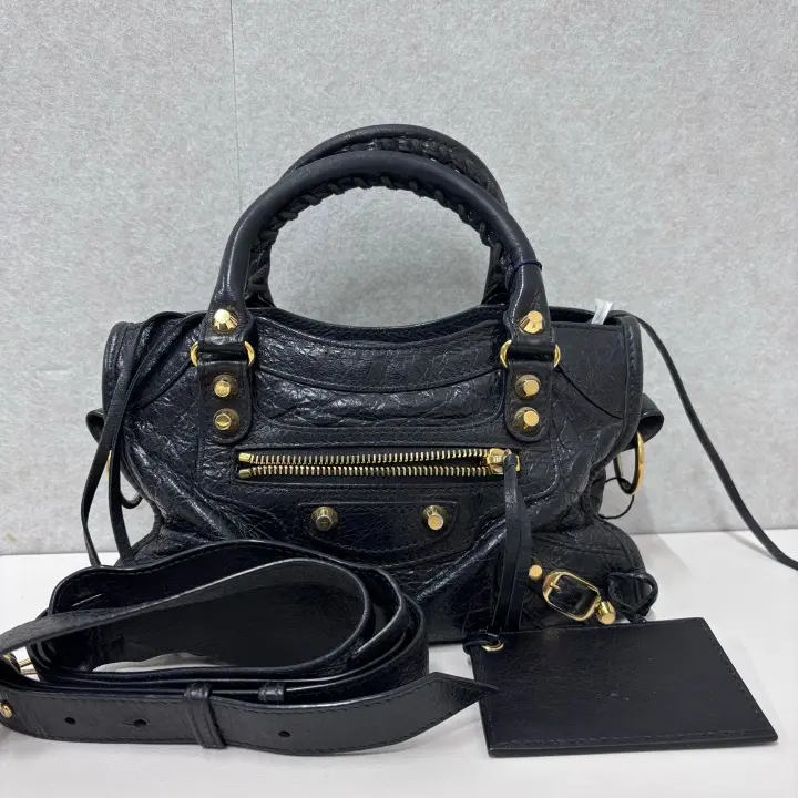 Pre-owned Balenciaga leather Crossbody Bags Mini Black City Bag 528147 w/ Mirror & Strap 23558094