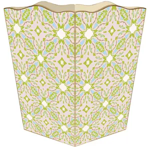 Marye-Kelley - WB7831-Lagos Blush by Laura Park Wastepaper Basket: Scalloped Top