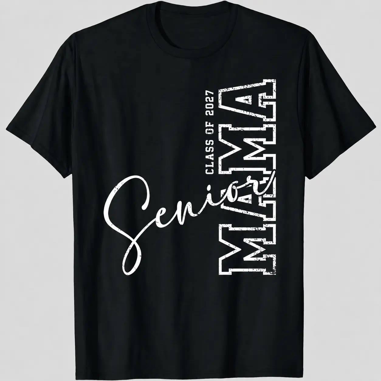 100% Cotton Class of 2027 Mama T-Shirt, Senior Mom Graduation Shirt, Proud Mom Tee for Graduation Day