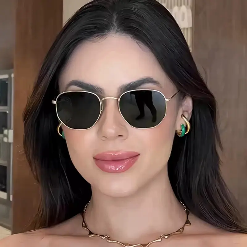 Women's Hexagon Polarized Sunglasses - Stylish Design for Women's Wear