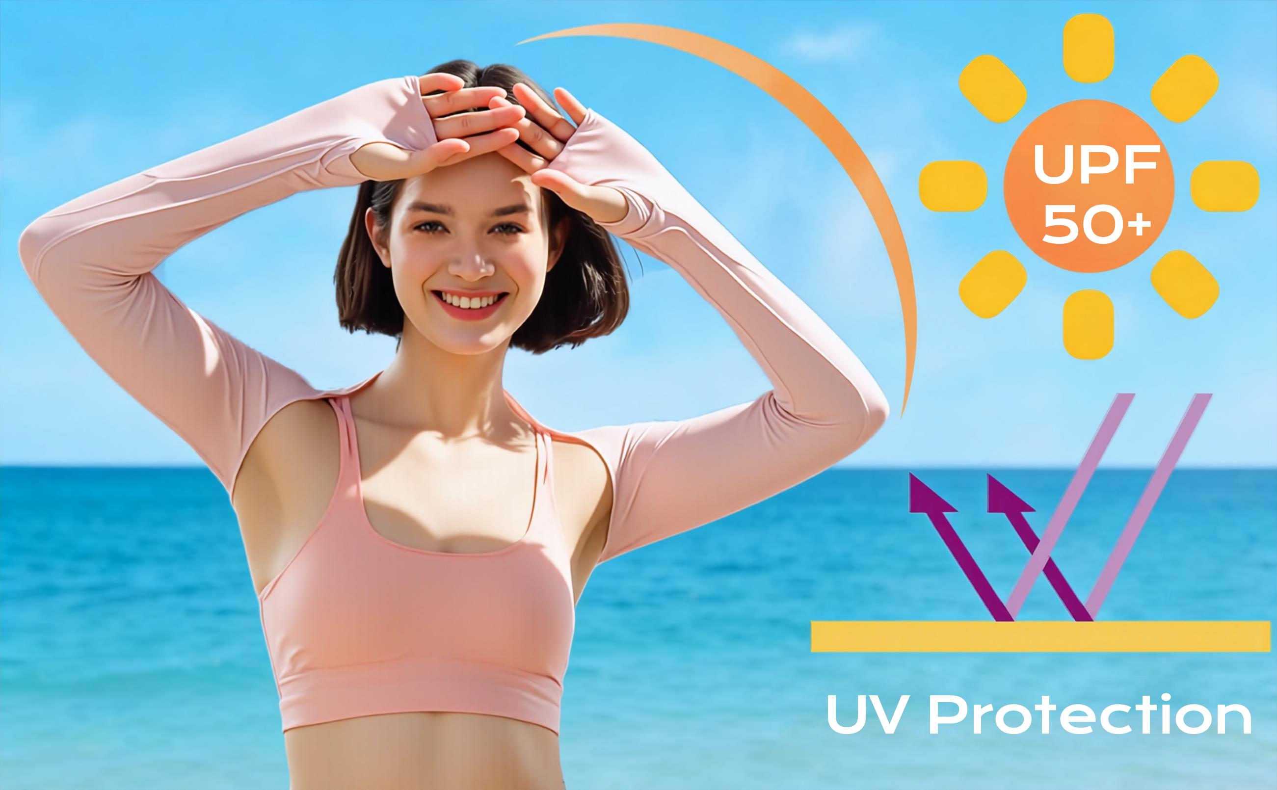 Cooling Arm Sleeves for Women with Finger Holes – UV Protection Sun Shrug for Golf & Outdoor