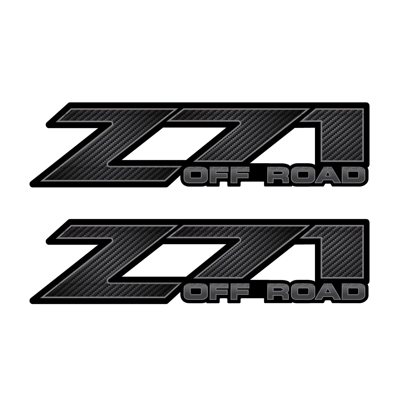 Z71 Offroad Truck Decals Bedside Stickers / Carbon