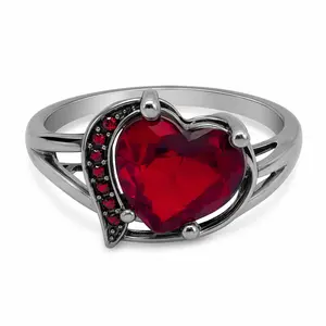 Women Red Dragon Pattern Ring Engagement Wedding Jewelry Gift for Her