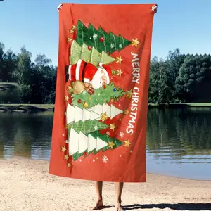 Large Bath Towel 310g Polyester Christmas Gingerbread Scene for Holiday Home Decor best absorbent bath towels by PrintToucan