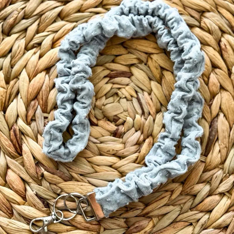 Pebble Gray Stretchy Lanyard – Soft & Stretchy Key + ID Holder – Cozy Everyday Accessory for Nurses, Teachers & Besties
