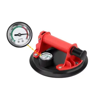 Vacuum Suction Cup with Pressure Gauge, 8 Inch 220kg Lifter for Granite Tile Glass, Manual Lifting Tool