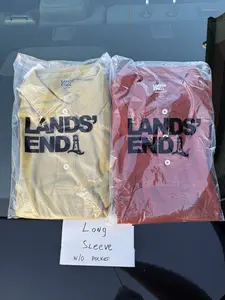 2 Pack Lands’ End Premium Men’s L Polo Shirt – Long Sleeve, 100% Supima Cotton