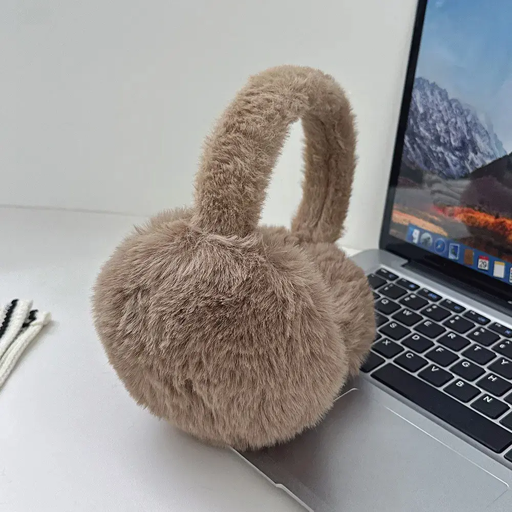 Women Foldable Fleece Ear Muffs Soft Polyester Stretchy Ear Warmers Lightweight Cold Weather Ear Protectors For Winter Outdoor Travel Daily Casual Wear Fashion Warm Accessory Holiday Gift