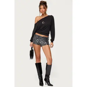 Sequin Leopard Printed Micro Shorts Sequin Leopard Printed Micro Shorts
