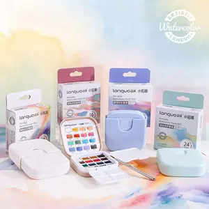 New Mini Square Box Solid Watercolor Paint Set, Watercolor Painting Supplies, Portable Travel Design Art Palette, Ideal for Christmas Cards and Holiday Illustrations