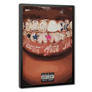1pc, Never Lose Me Poster, Black Woman with Braces Art, Urban Black Girl Wall Decor,you can choose to buy just the poster or with a black frame; the prices differ.