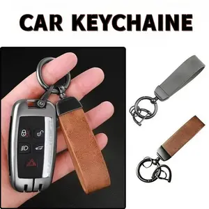 PU Leather Car Keychain Lanyard with Anti-Lost D Ring, Stylish and Durable Auto Accessory for Key Organization, Ideal Gift for Car Owners, Lightweight Keychain