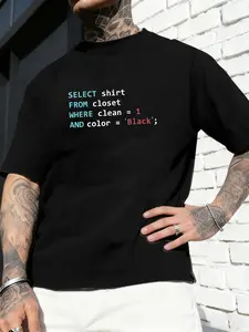 Men's SQL HTML_CSS Coding T-Shirt with SELECT FROM