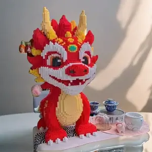 3859 pieces of Classic Hongyun Long, Interlocking Particle Series, Building Block Model, Handmade 3D Multi-colored Puzzle Suitable for Family Activities and Gatherings, For Participants Age 14 and Above