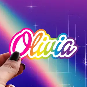 Custom Name Sticker - Lisa Frank Inspired Sticker, Personalized Bestie Gift