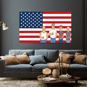 3X5 feet King of the Hill TV Show flag funny tapestry with brass grommets for gift souvenir bedroom college dormitory concert bar decorations