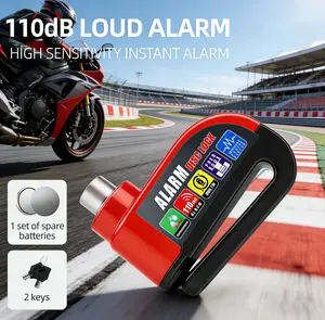 Electric Bicycle Waterproof Disc Brake Electronic Alarm Lock, High-Decibel Disc Brake Alarm Lock (110 dB), Anti-Theft Disc Brake Alarm Device, Universal Fixed-Mount Design
