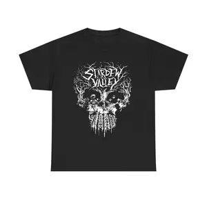 Skull Gothic Stardw Valley T-shirt, Stardew Valley Heavy Metal Shirt, Pixels Game Lover Gift, Farming Rpg