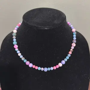 16” Cotton Candy Howlite Handmade Choker