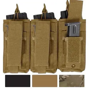 ROTHCO MOLLE Triple Kangaroo Pouch - Tactical Accessories - 600D Polyester - Available in Black, Coyote, Camo - 10x6.75x2 Inches