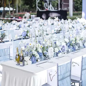 Rectangular Tablecloth Decoration with Skirt - Wrinkle-Resistant Table Cover in Black/White for Weddings, Birthdays, Anniversaries, Graduations, Easter, Hanukkah, Thanksgiving Events