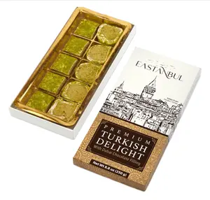 Eastanbul Dubai Style Turkish Delight with Dubai Filling, 8.8oz, Pistachio and Knafeh Filled Marshmallow, Lokum, Candy Gift Box, International Candy (Chocolate Free)