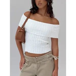 Murmur Off Shoulder Top White