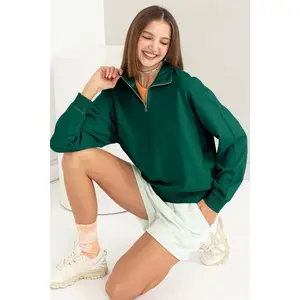 HYFVE Half Zip Drop Shoulder Sweatshirt
