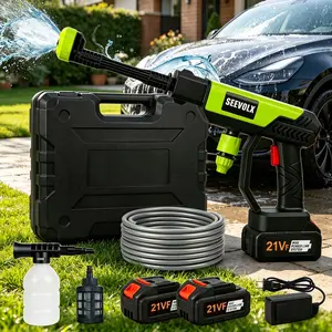 SEEVOLX 21V Cordless Pressure Washer Portable - Rechargeable Power Washer with Accessories for Car Wash, Patio Cleaning, Garden Hose, Driveway & Outdoor Home Maintenance Tool