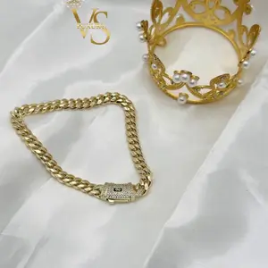 Valdes Luxury Cuban Link Bracelet with Monaco Clasp, 14K Gold Plated, High Quality Everyday Wear