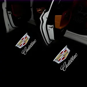2pcs Cadillac HD Car Door Welcome Light Led Projector Lamp For Cadillac Renegade Compass Grand Cherokee Wrangler jk Gladiator Patriot