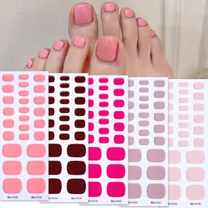 26 tips Plain Toe Semi Cured Gel Nail Strips, Spring Pink Gel Nail Full Wraps, UV Lamp Required, Salon Quality, Nail Supplies Nail Art Accessories for Women's Home DIY, Nails Press Ons