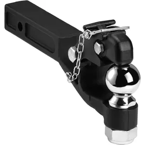 VEVOR Pintle Hook, 20000 lbs, Pintle Hook Hitch for 2/2.5-inch Hitch Hook Military Receiver, Combination 2-5/16-inch Hitch Ball, Fits 2.5 to 3-inch Lunette Ring, 15.6-inch Length, Black Powder Coat