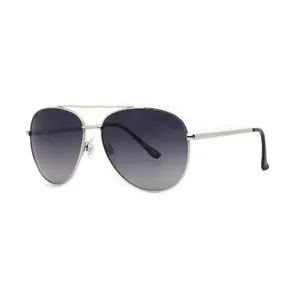 Mad Shade Bold Silver Aviator Frame with Gradient UV400 Lens – Lightweight Retro Sunglasses for Men #02