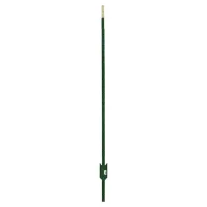 Green Steel Fence T-Post 1-3/4 in. x 3-1/2 in. x 6 ft. with Anchor Plate for Secure Installation