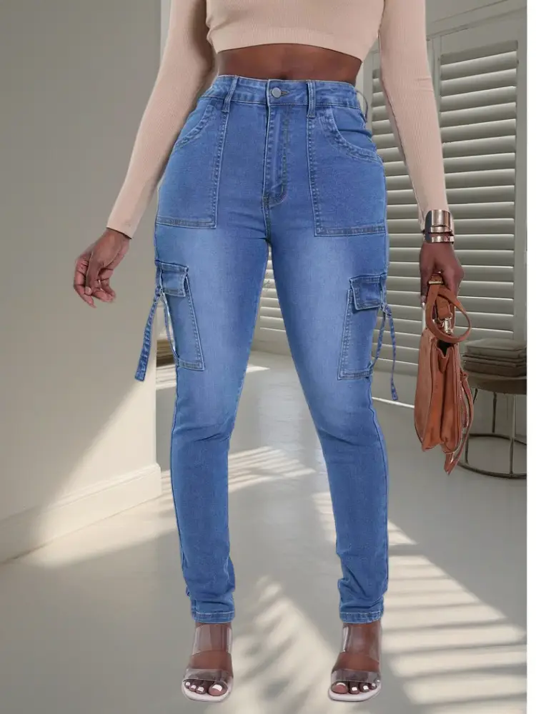 Women's Skinny Jeans for Petite Frames, a Basic Versatile Denim Garment, Fitted Pants for Everyday Outfits, Sweater, Bottom, Slim
