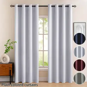 2pcs high-light-blocking solid-color curtains, minimalist modern solid-color curtains for privacy protection, suitable for bedrooms, living rooms, kitchens, studies, offices, and home decor