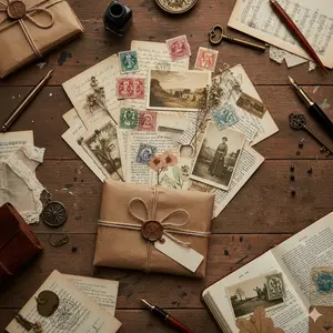 Vintage Ephemera MYSTERY Kit for Junk Journal Scrapbooking and Crafts 100% True Vintage Paper Crafts with Authentic Postcards and Labels